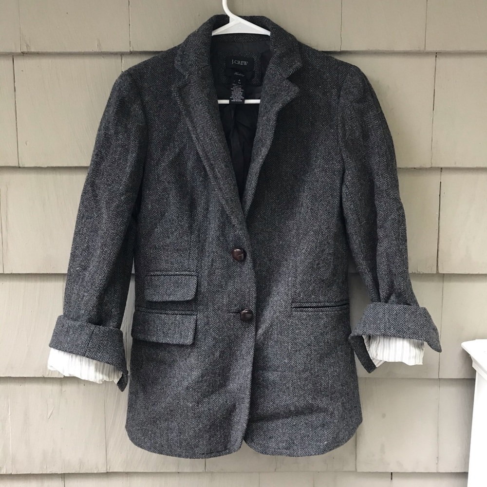 J. Crew Hacking Charcoal Wool Blazer